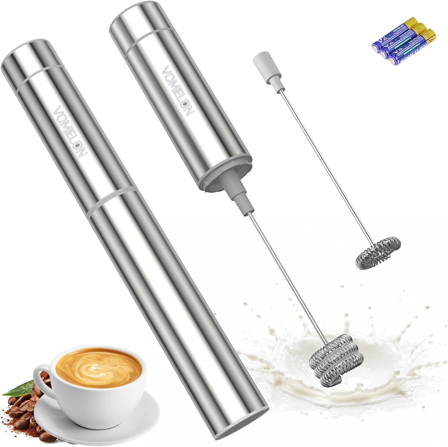 Milk Frother - جهاز رغوة الحليب المحمول، يعمل بالبطارية،