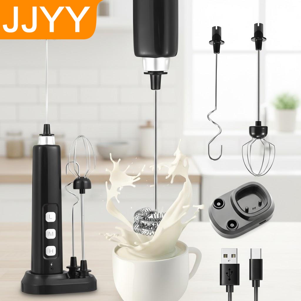 Milk Frother - خلاط حليب كهربائي محمول قابل لإعادة