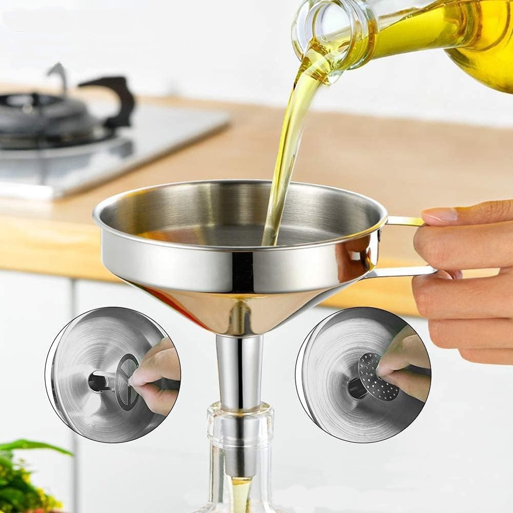 1 قطعة قمع زيت طهي من الستانلس - مراجعة Kitchen Gadgets Deals وسعره