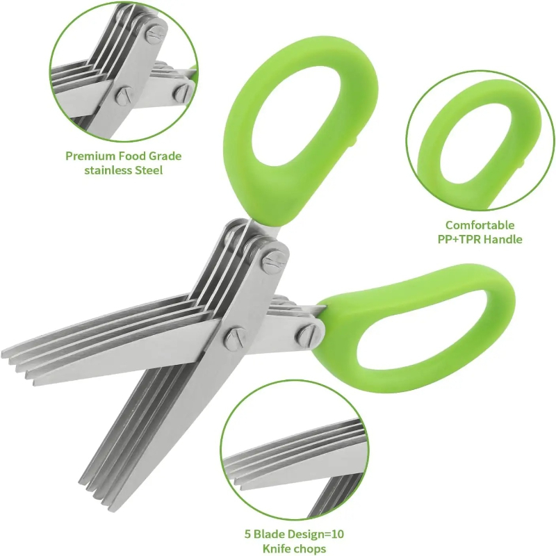 مقص أعشاب موفر للوقت بخمس شفرا - مراجعة Kitchen Gadgets Save Time وسعره