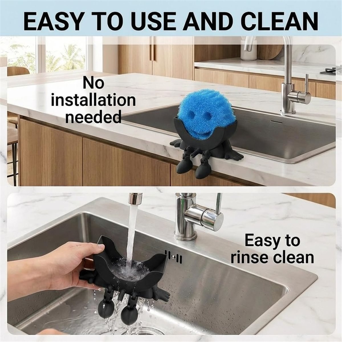 حامل إسفنج لطيف مع نظام تصريف  - مراجعة Kitchen Gadgets Save Time وسعره